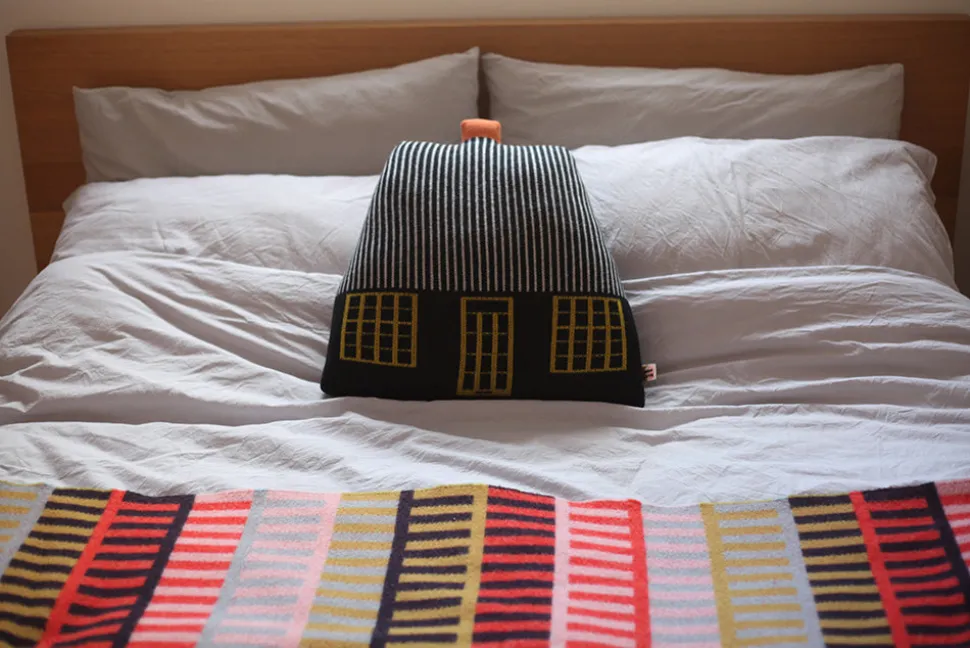 cottage_shaped_cushion__black_1.webp Shaped Cushions | Shaped Cushions>Donna Wilson Cottage Shaped Cushion - Black