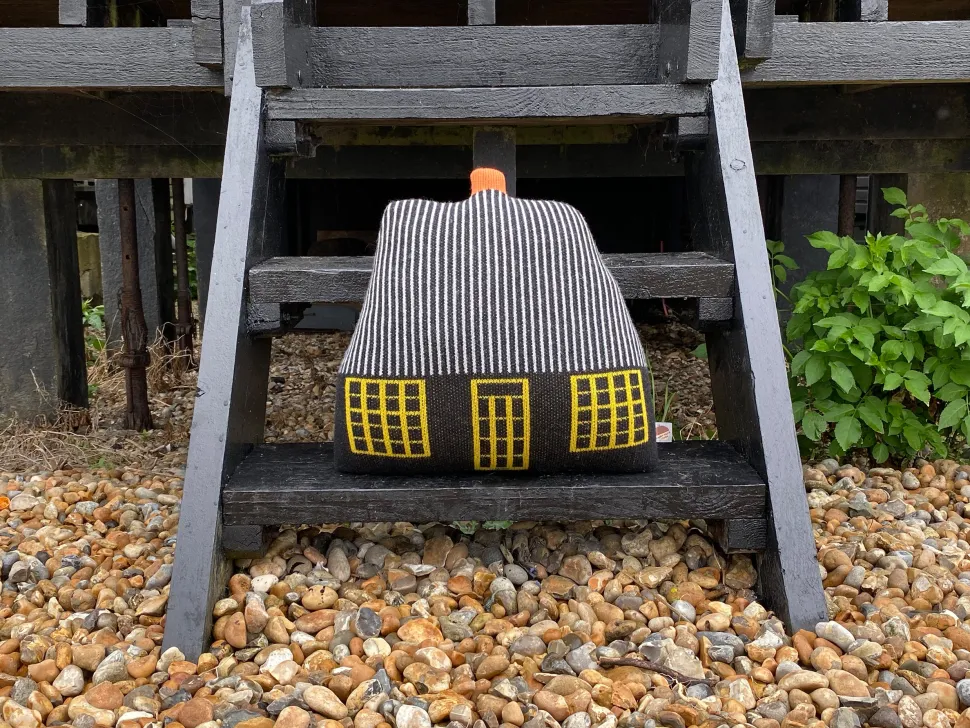 cottage_shaped_cushion__black_2.webp Shaped Cushions | Shaped Cushions>Donna Wilson Cottage Shaped Cushion - Black