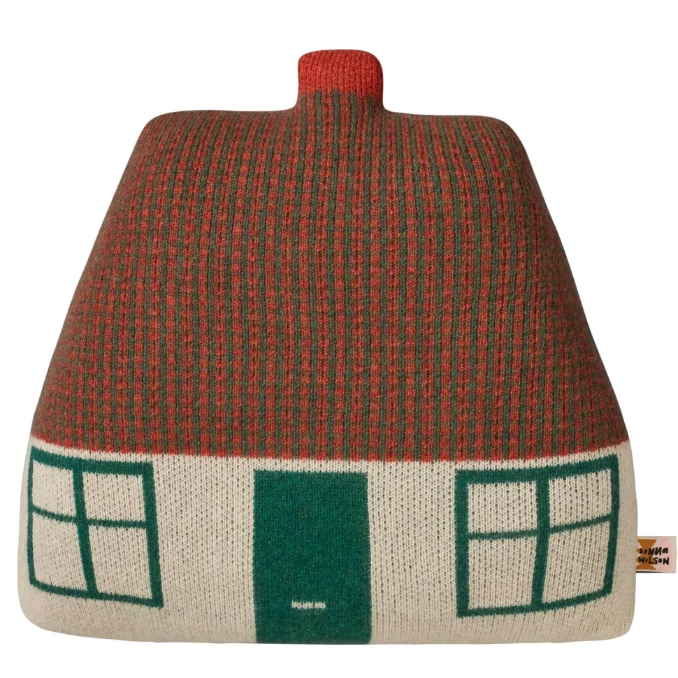 cottage_shaped_cushion__green_0.webp Shaped Cushions | Shaped Cushions>Donna Wilson Cottage Shaped Cushion - Green