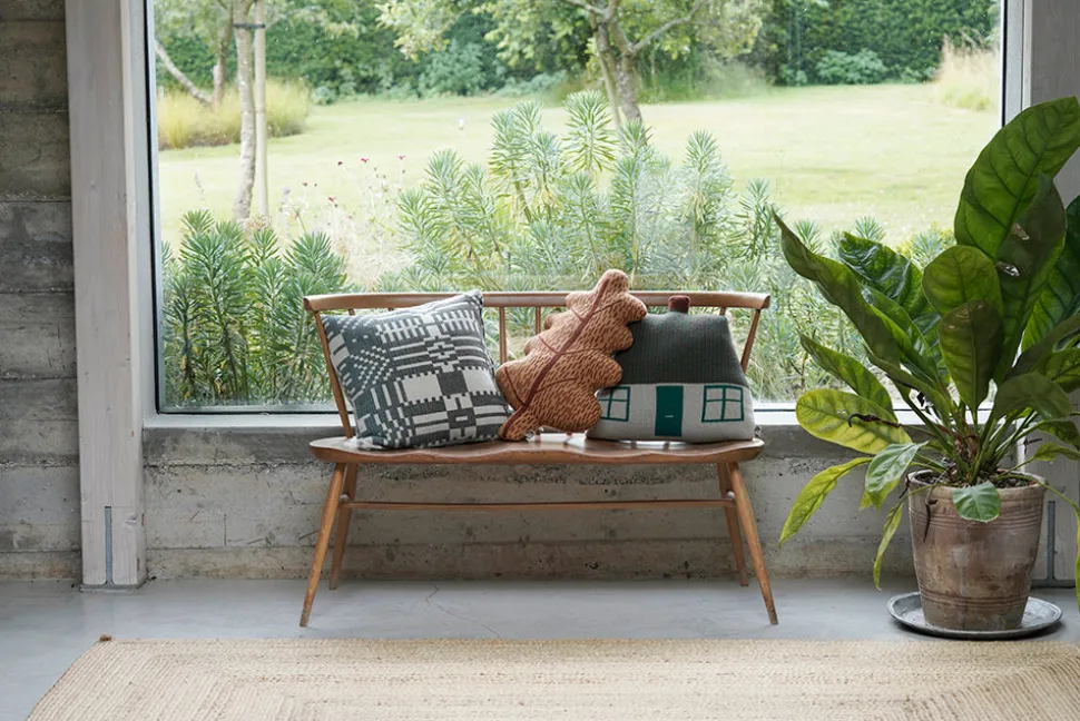 cottage_shaped_cushion__green_2.webp Shaped Cushions | Shaped Cushions>Donna Wilson Cottage Shaped Cushion - Green