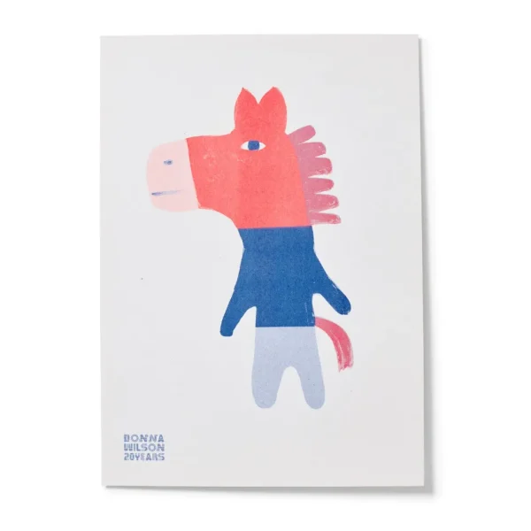 Screen Print Wall Art>Donna Wilson Dave Donkey 20 Years Riso Print - Limited Edition