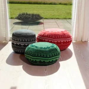 Floor Cushions>Donna Wilson Frank Pouffe in ZigZag - Red