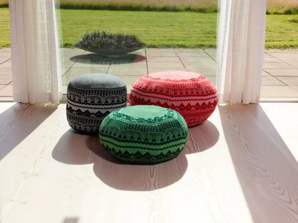 Floor Cushions>Donna Wilson Frank Pouffe in ZigZag - Red